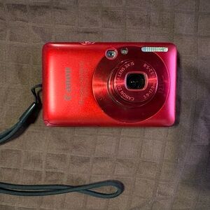 Canon Red Digital Camera with Zoom Lens